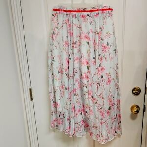 Plus Size Afibi Seafoam Green/Pink Floral Skirt Fairycore Cottagecore Garden Gir